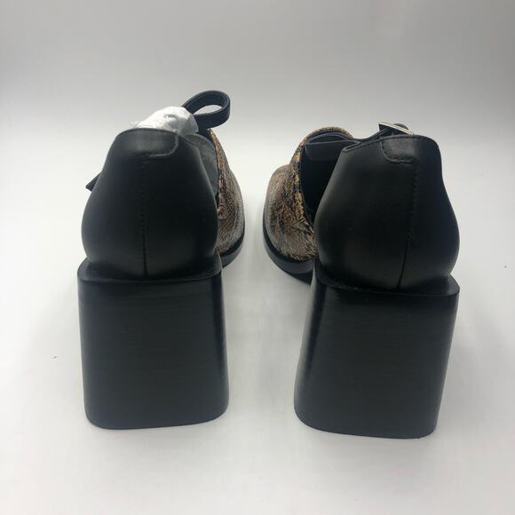 Jeffrey Campbell Audrey Mary Jane Heels In Tan Snake Combo Size US 7 - Picture 5 of 10